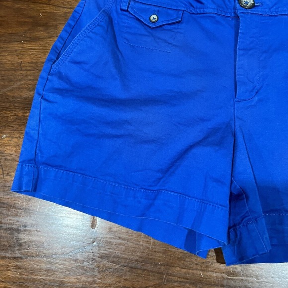 DKNY Jeans Shorts Women 12 Blue Chino Flat Front - Picture 5 of 11